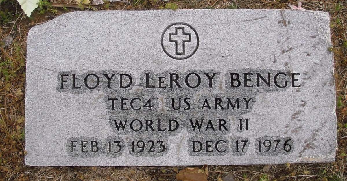 OK, Grove, Olympus Cemetery, Military Headstone, Benge, Floyd LeRoy 
