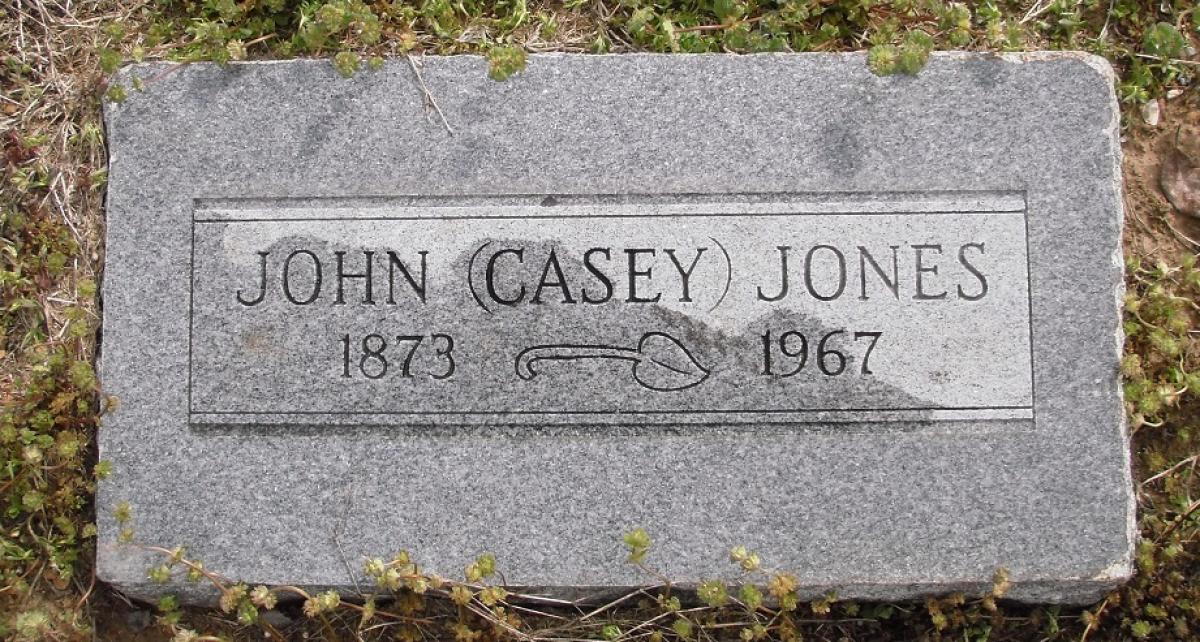 OK, Grove, Olympus Cemetery, Headstone, Jones, John "Casey" 