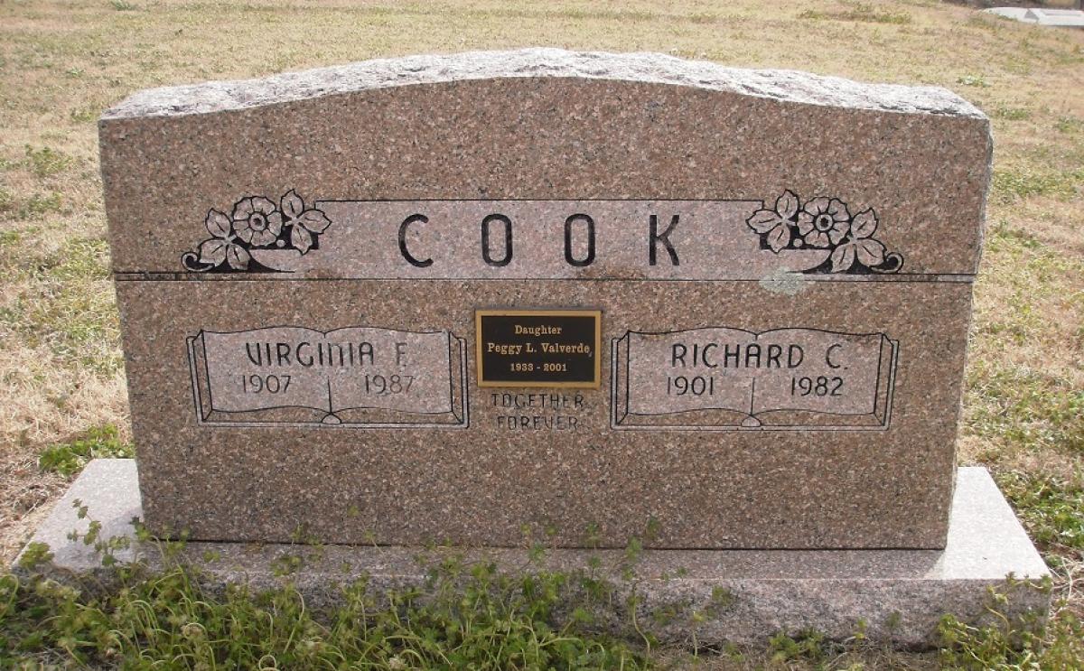 OK, Grove, Olympus Cemetery, Headstone, Cook, Richard C. & Virginia E. 