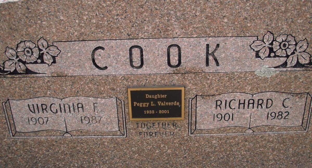 OK, Grove, Olympus Cemetery, Valverde, Peggy L. (Cook) Headstone