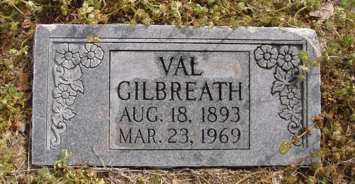 OK, Grove, Olympus Cemetery, Headstone, Gilbreath, Val 