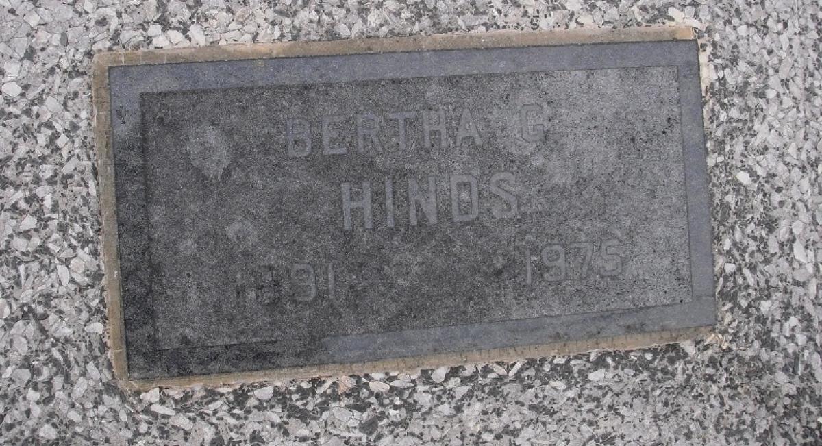 OK, Grove, Olympus Cemetery, Headstone, Hinds, Bertha G. 