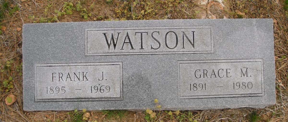 OK, Grove, Olympus Cemetery, Watson, Frank J. & Grace M. Headstone