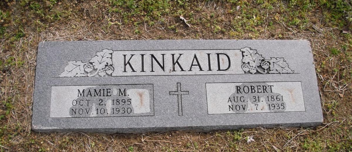 OK, Grove, Olympus Cemetery, Headstone, Kinkaid, Robert & Mamie M.