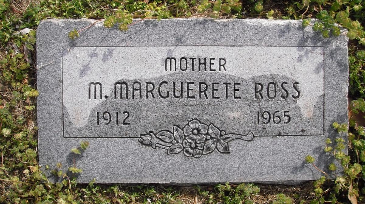 OK, Grove, Olympus Cemetery, Ross, M. Marguerete Headstone