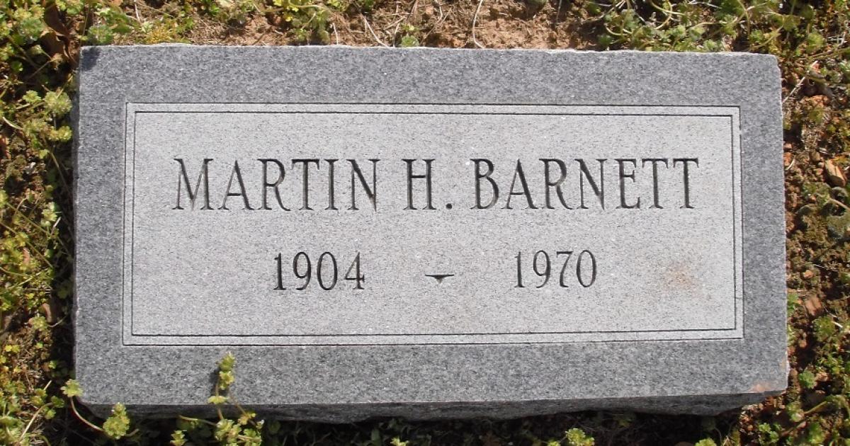 OK, Grove, Olympus Cemetery, Headstone, Barnett, Martin H. 