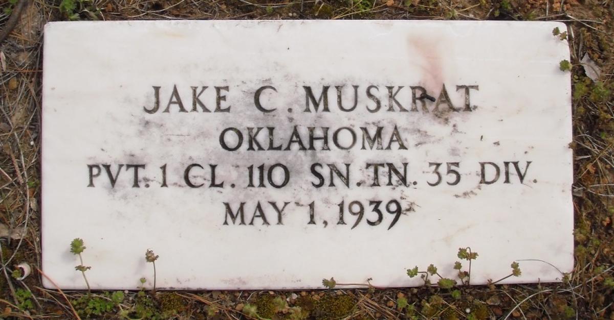 OK, Grove, Olympus Cemetery, Military Headstone, Muskrat, Jake C.