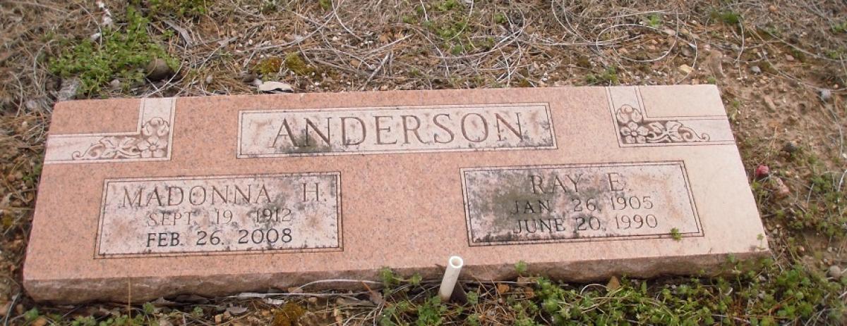 OK, Grove, Olympus Cemetery, Headstone, Anderson, Ray Earle & Madonna H. 