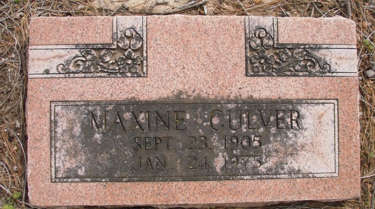 OK, Grove, Olympus Cemetery, Headstone, Culver, Maxine 