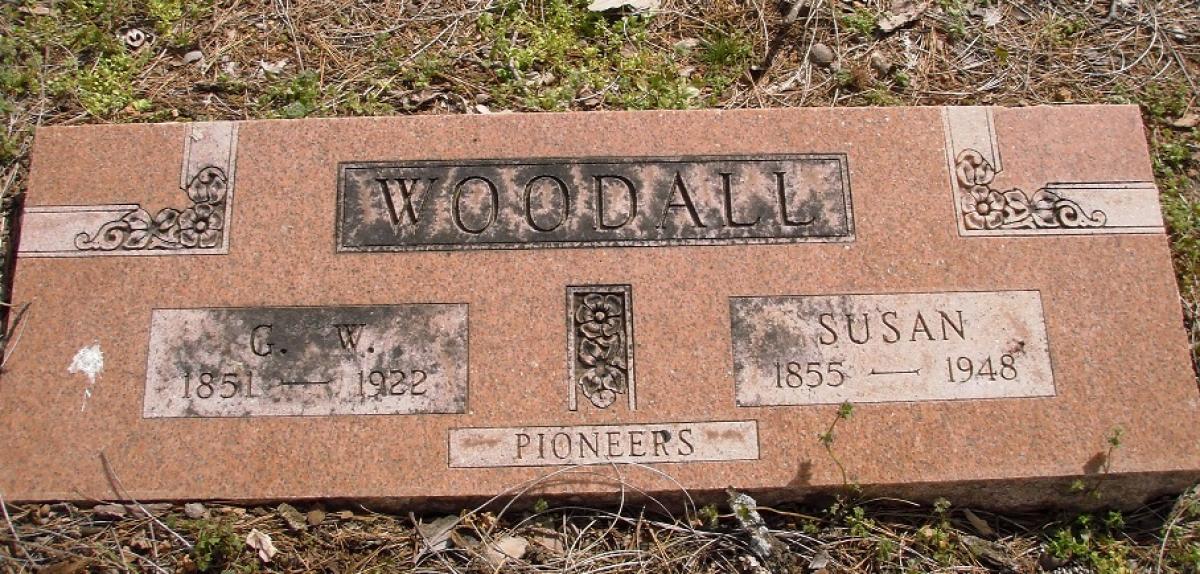 OK, Grove, Olympus Cemetery, Woodall, G. W. & Susan Headstone