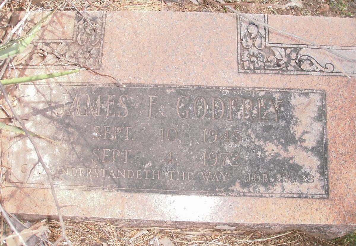 OK, Grove, Olympus Cemetery, Headstone, Godfrey, James F. 