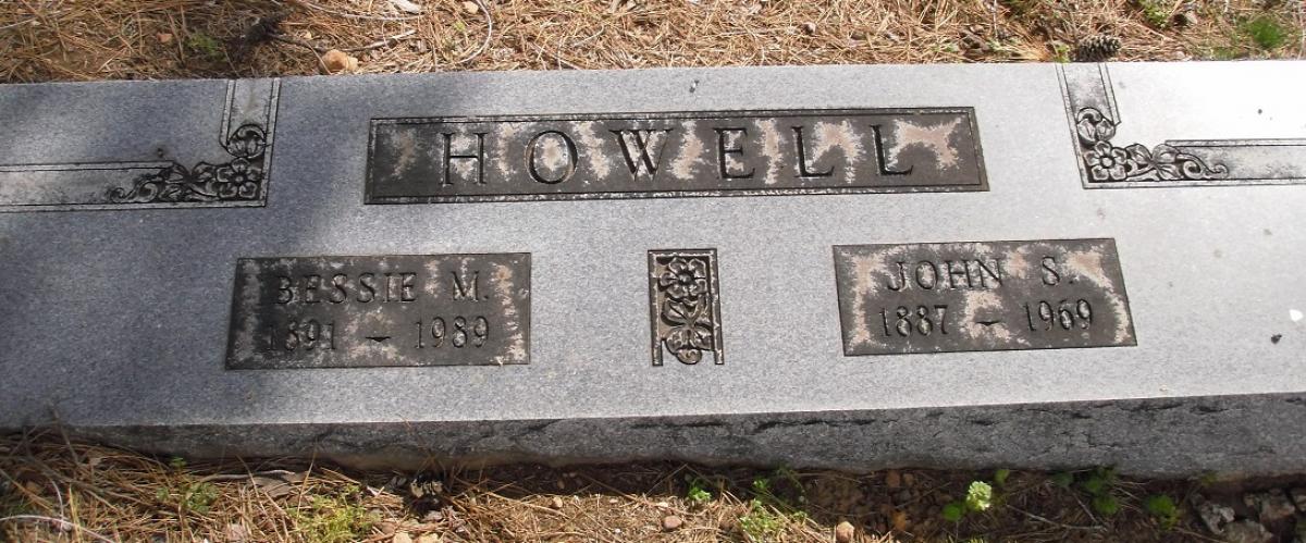OK, Grove, Olympus Cemetery, Headstone, Howell, John S. & Bessie M.