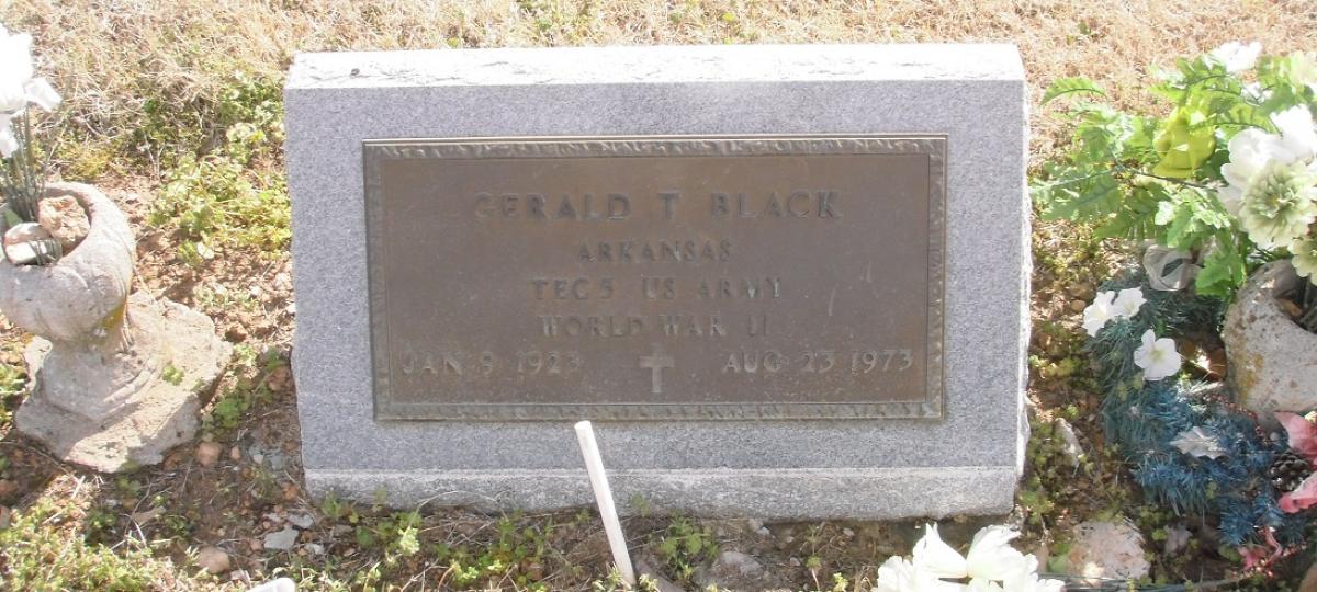 OK, Grove, Olympus Cemetery, Military Headstone, Black, Gerald T. 