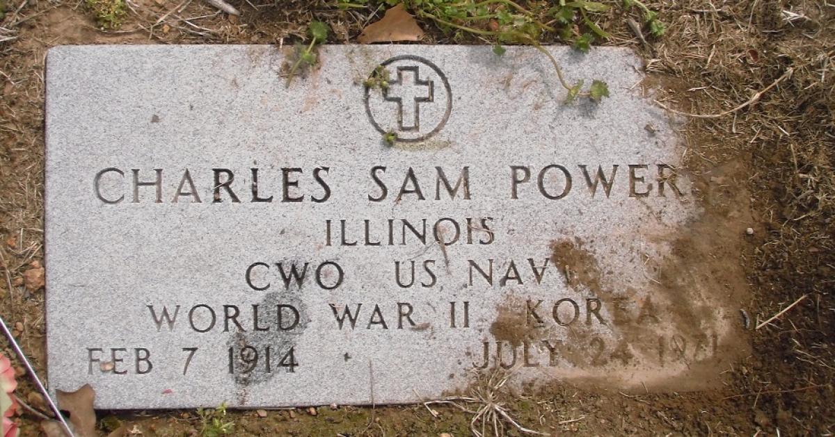 OK, Grove, Olympus Cemetery, Powers, Charles Sam Military Headstone