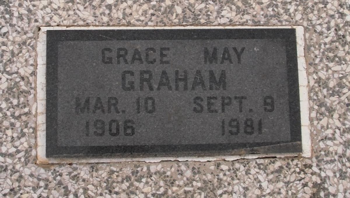 OK, Grove, Olympus Cemetery, Headstone, Graham, Grace May 