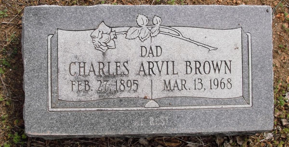 OK, Grove, Olympus Cemetery, Brown, Charles Arvil Headstone