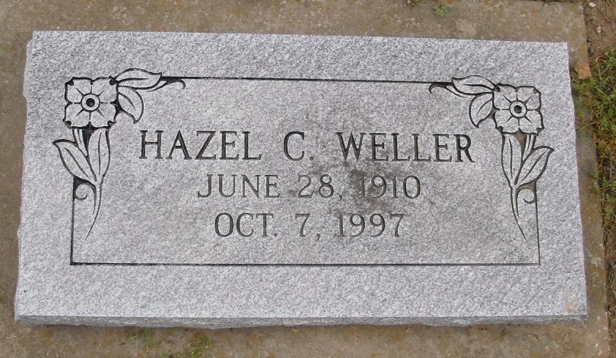 OK, Grove, Olympus Cemetery, Weller, Hazel C. Headstone