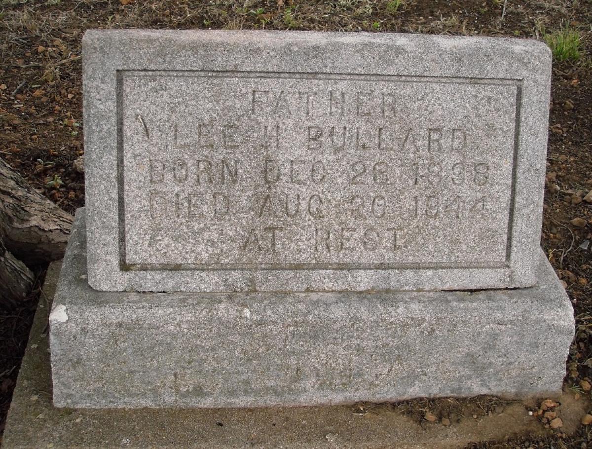 OK, Grove, Olympus Cemetery, Bullard, Lee H. Headstone