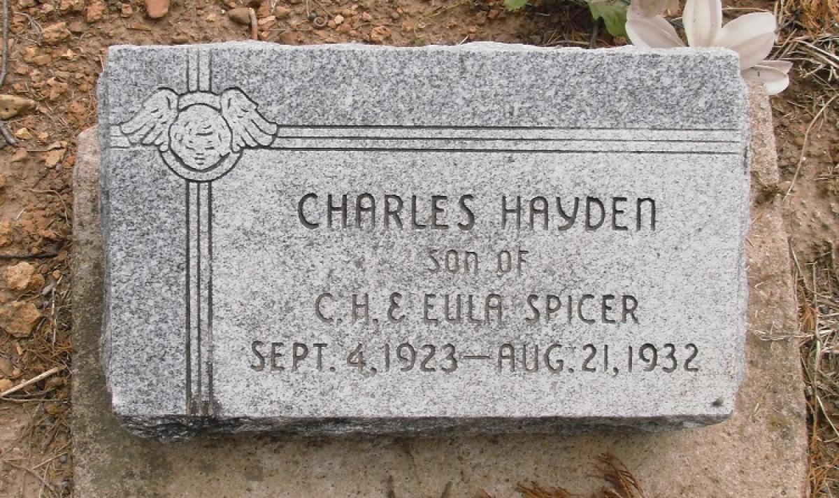 OK, Grove, Olympus Cemetery, Spicer, Charles Hayden Headstone