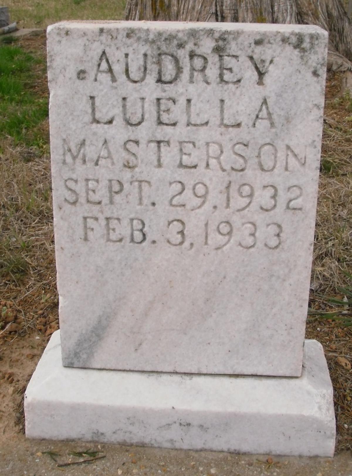 OK, Grove, Olympus Cemetery, Masterson, Audrey Luella Headstone