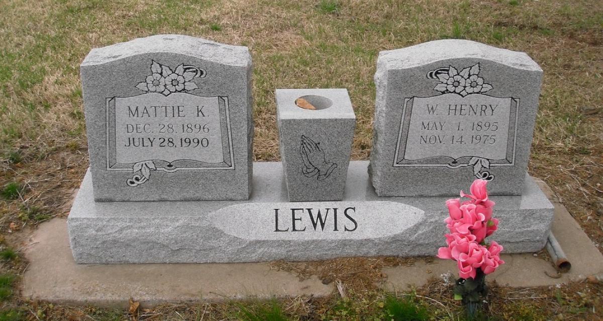 OK, Grove, Olympus Cemetery, Lewis, Mattie K. & W. Henry Headstone