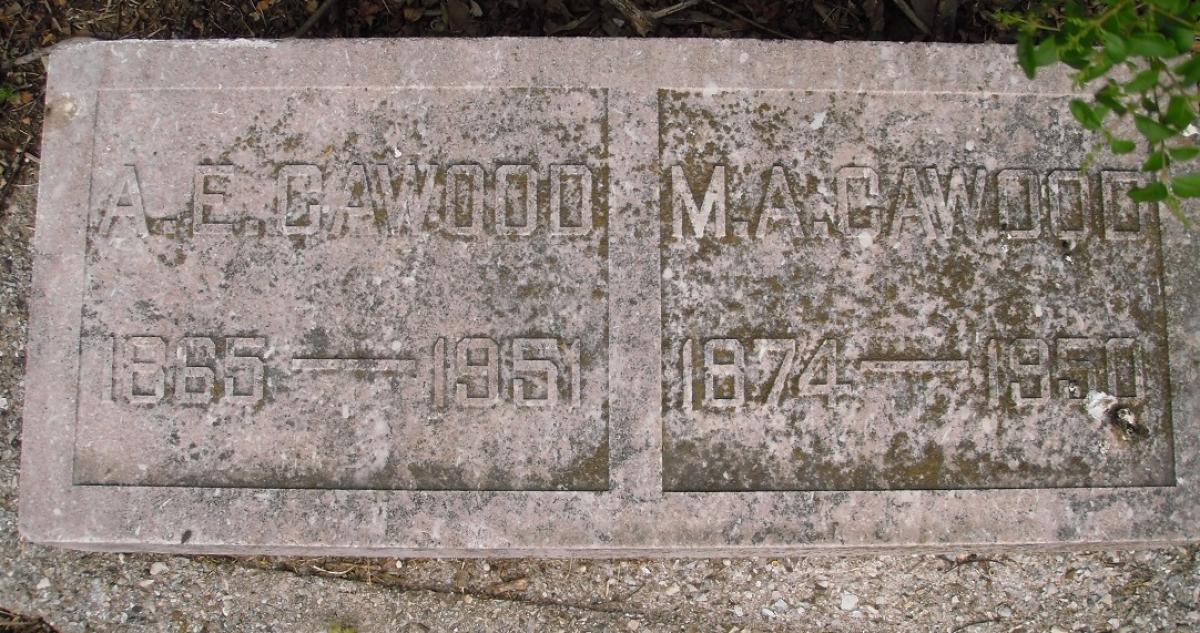 OK, Grove, Olympus Cemetery, Cawood, A. E. & M. A. Headstone