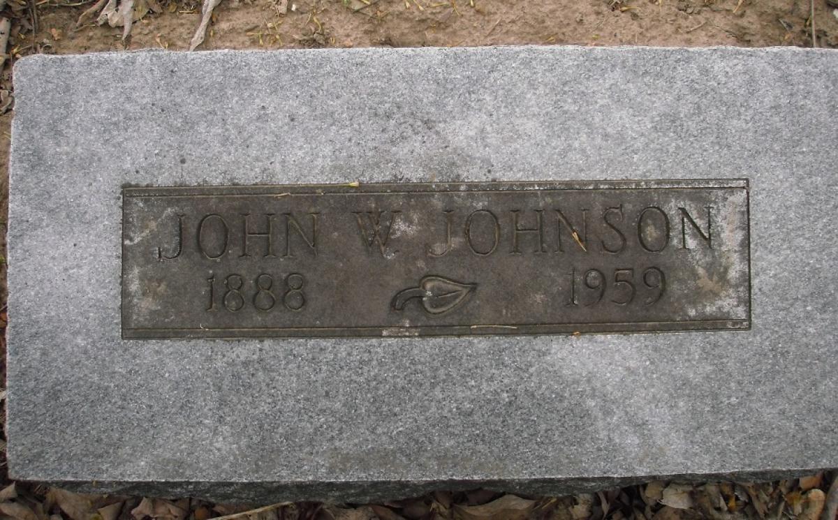 OK, Grove, Olympus Cemetery, Johnson, John W. Headstone