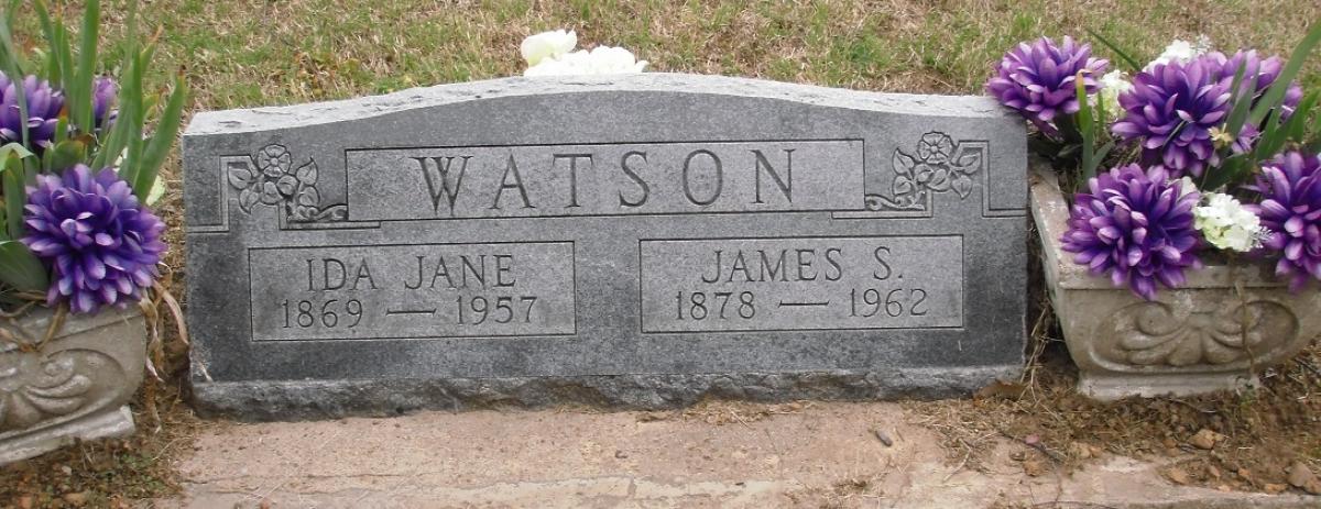OK, Grove, Olympus Cemetery, Watson, Ida Jane & James S. Headstone