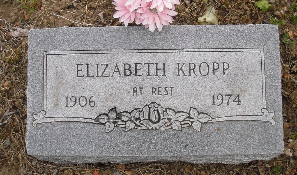 OK, Grove, Olympus Cemetery, Kropp, Elizabeth Headstone