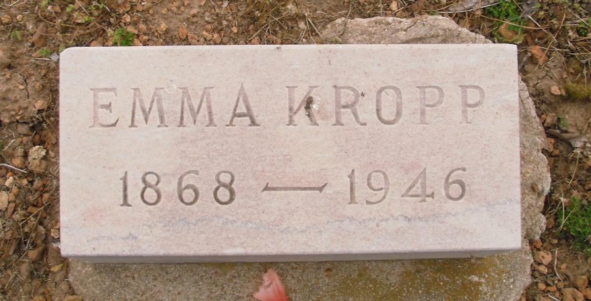 OK, Grove, Olympus Cemetery, Kropp, Emma Headstone