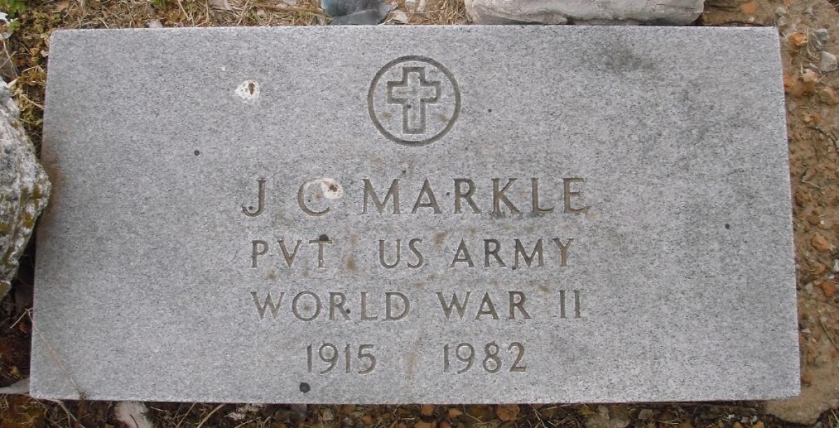 OK, Grove, Olympus Cemetery, Markle, J. C. Military Headstone