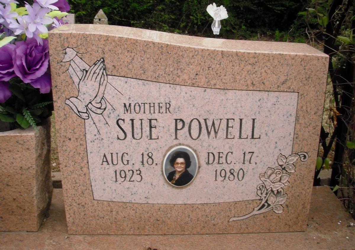 OK, Grove, Olympus Cemetery, Powell, Sue Headstone