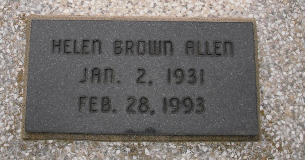 OK, Grove, Olympus Cemetery, Allen, Helen (Brown) Headstone