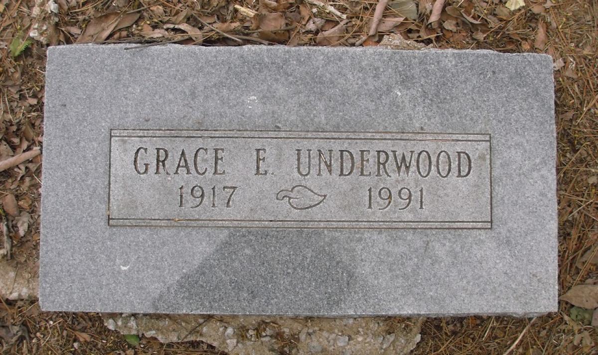 OK, Grove, Olympus Cemetery, Underwood, Grace E. Headstone