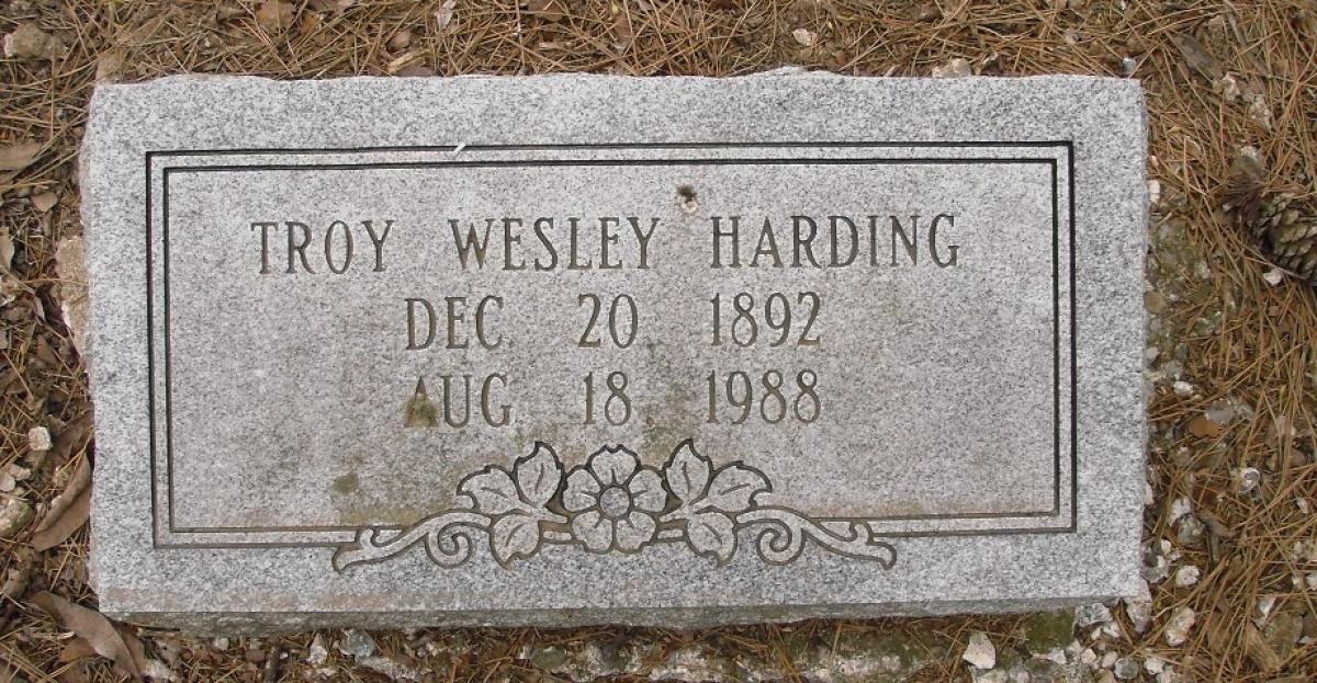OK, Grove, Olympus Cemetery, Harding, Troy Wesley Headstone