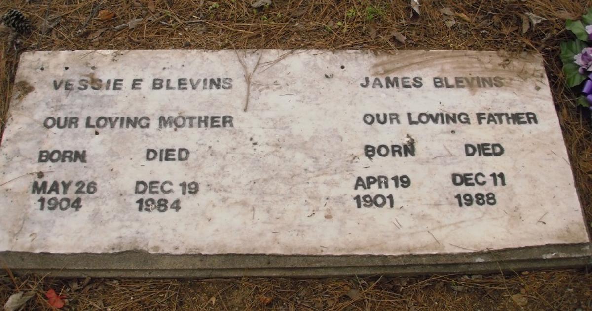 OK, Grove, Olympus Cemetery, Blevins, James & Vessie E. Headstone