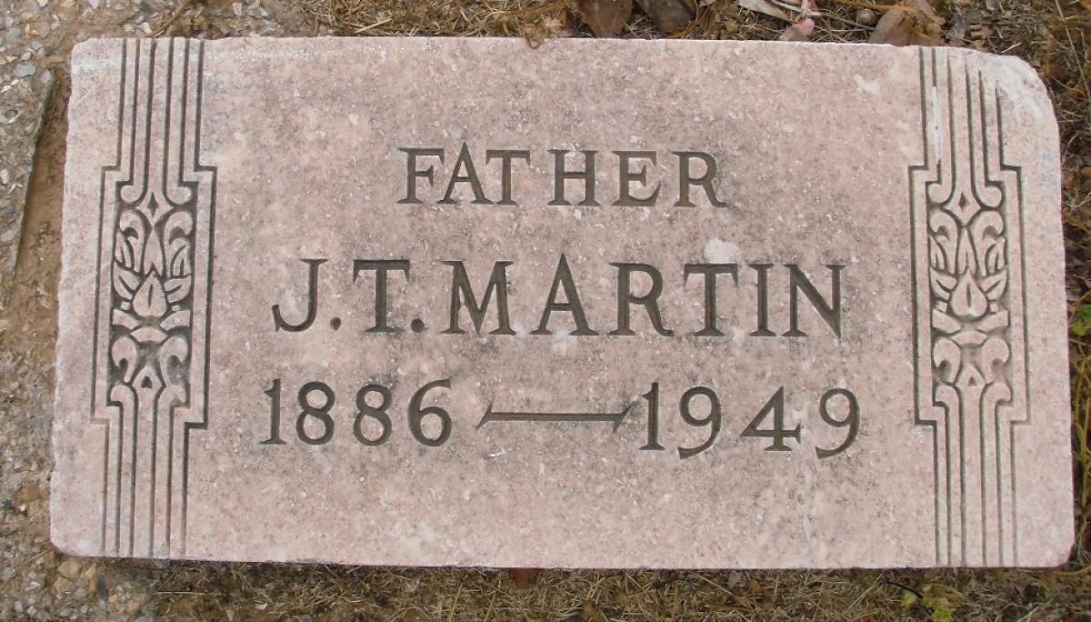 OK, Grove, Olympus Cemetery, Martin, J. T. Headstone