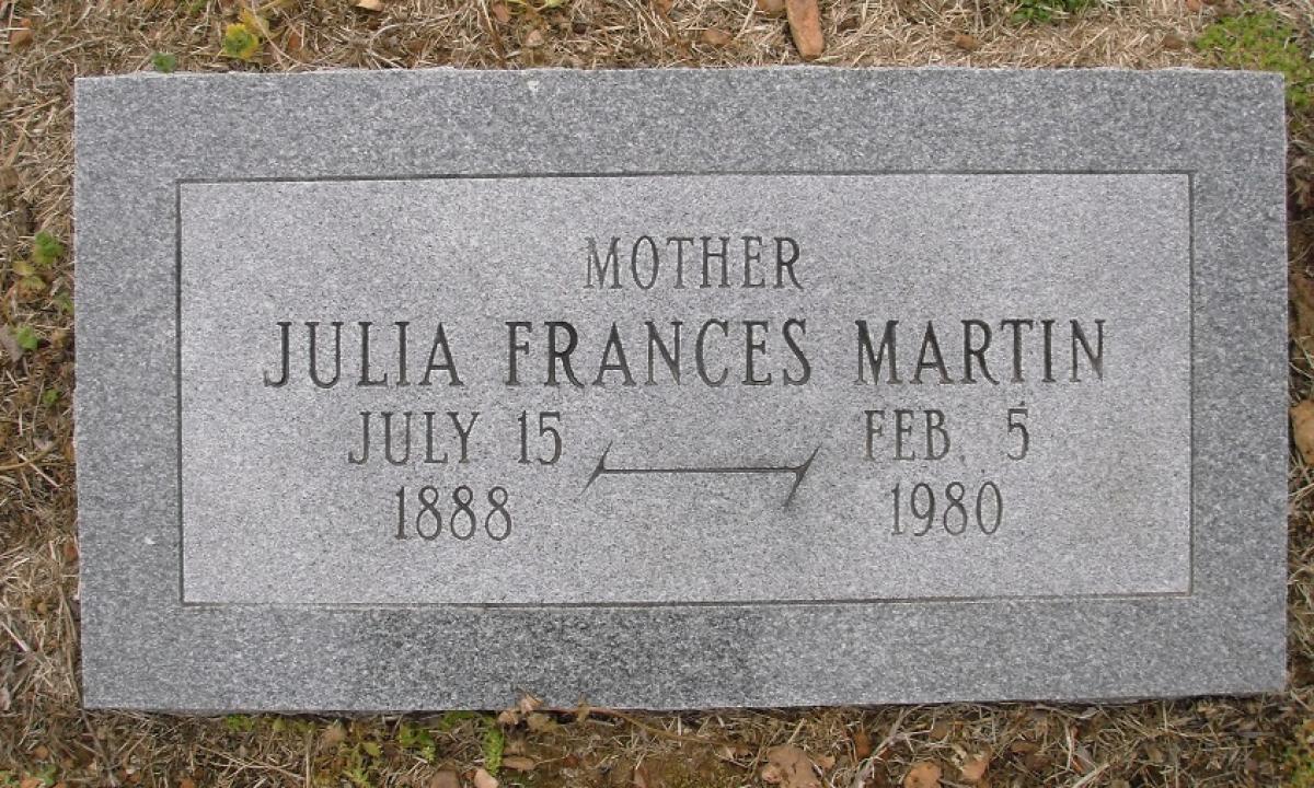 OK, Grove, Olympus Cemetery, Martin, Julia Frances Headstone