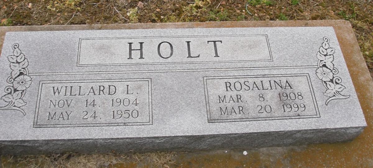 OK, Grove, Olympus Cemetery, Holt, Willard L. & Rosalina Headstone