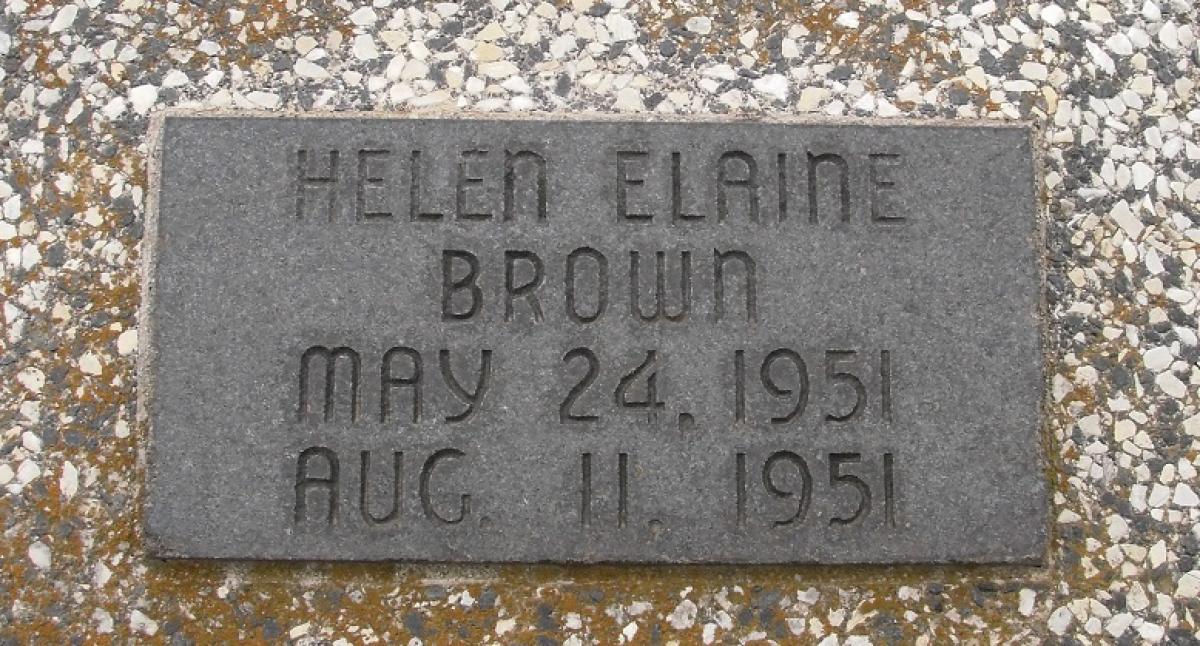 OK, Grove, Olympus Cemetery, Brown, Helen Elaine Headstone