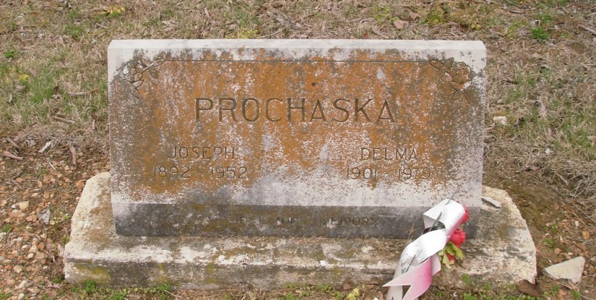 OK, Grove, Olympus Cemetery, Prochaska, Joseph & Delma Headstone