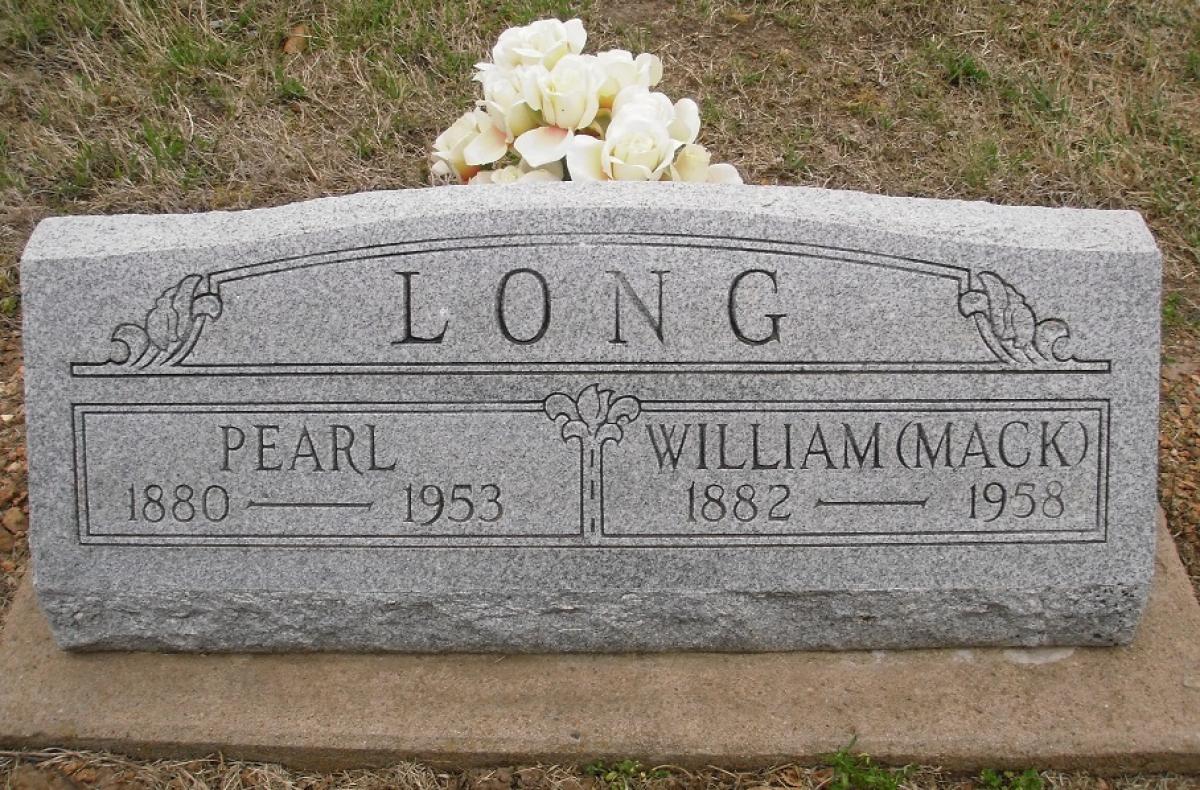 OK, Grove, Olympus Cemetery, Long, William "Mack" & Pearl Headstone