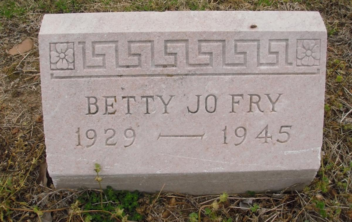 OK, Grove, Olympus Cemetery, Fry, Betty Jo Headstone