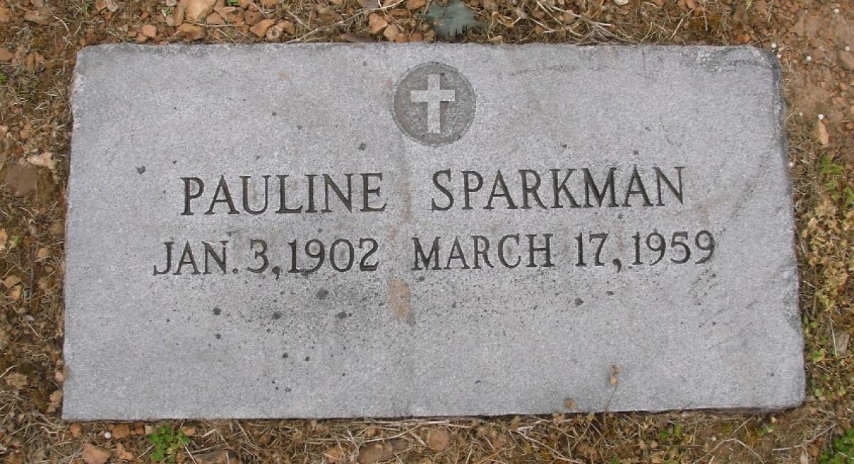 OK, Grove, Olympus Cemetery, Sparkman, Pauline Headstone