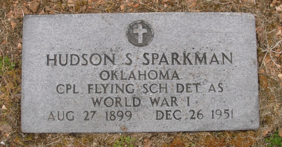 OK, Grove, Olympus Cemetery, Sparkman, Hudson S. Military Headstone