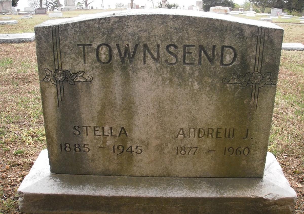 OK, Grove, Olympus Cemetery, Townsend, Andrew J. & Stella Headstone