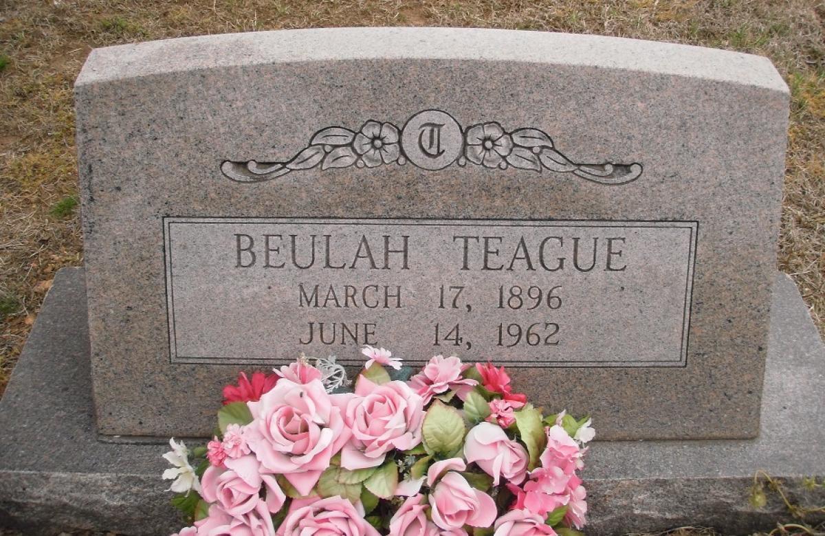 OK, Grove, Olympus Cemetery, Teague, Beulah Headstone