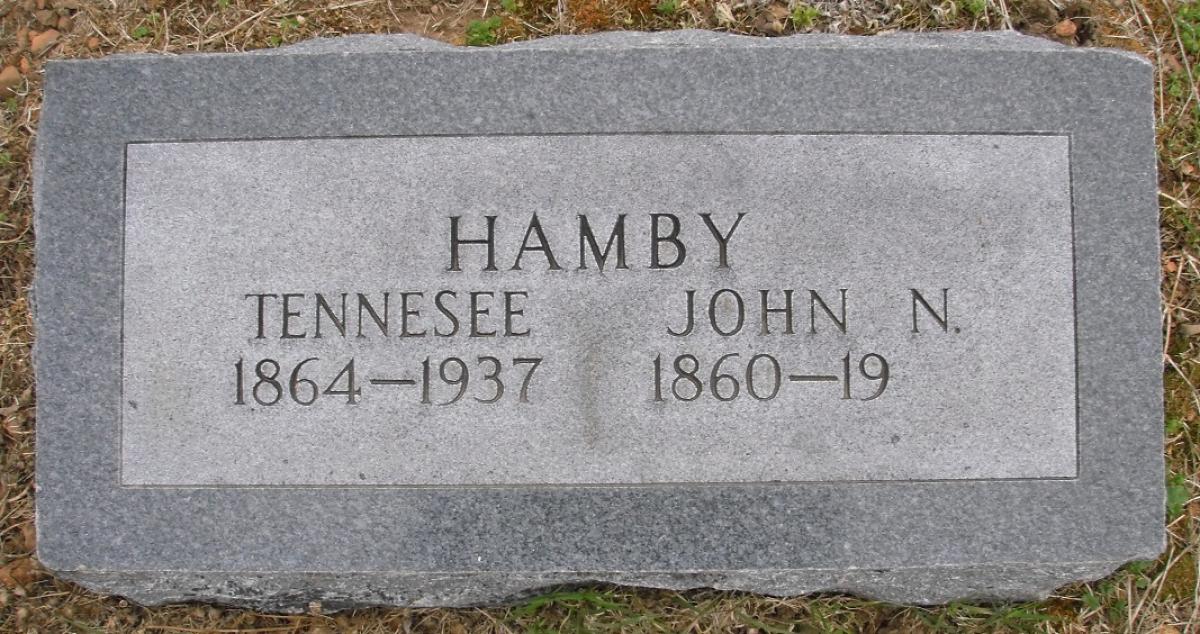 OK, Grove, Olympus Cemetery, Hamby, John N. & Tennessee Headstone