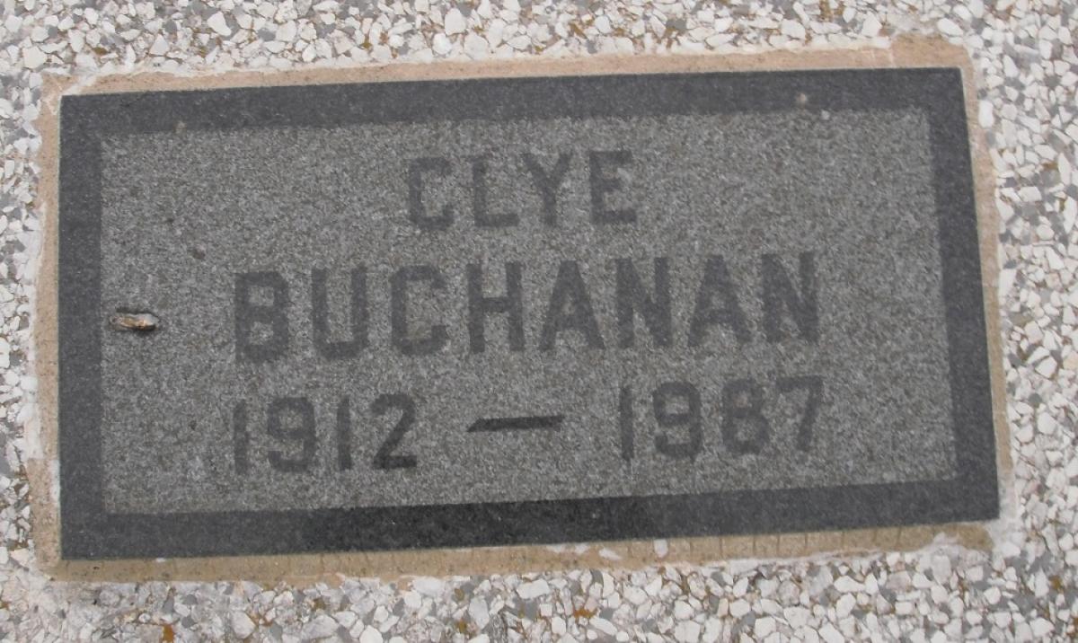 OK, Grove, Olympus Cemetery, Buchanan, Clye Headstone