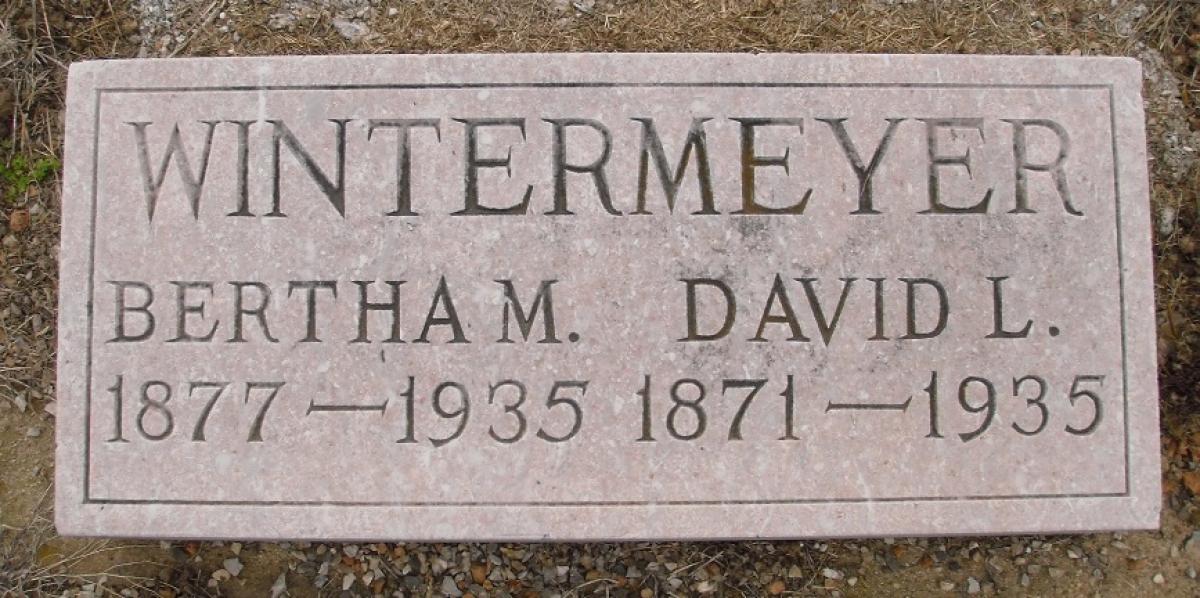 OK, Grove, Olympus Cemetery, Wintermeyer, Bertha M. & David L. Headstone